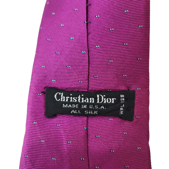Vintage Christian Dior Silk Ties Lot of 2 Red Pink Barbie Core Flaw # 643 - Picture 5 of 12